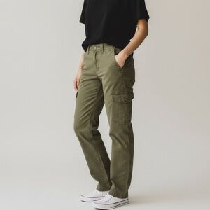 American Eagle Cargo Straight Jeans Size 00 Olive Green